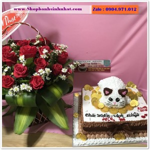 Combo Bánh Kem & Hoa Tươi - MM78